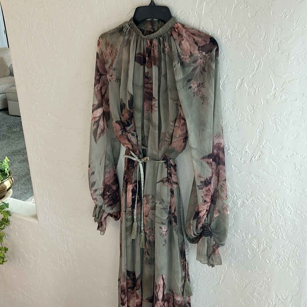 ASOS green floral maxi dress